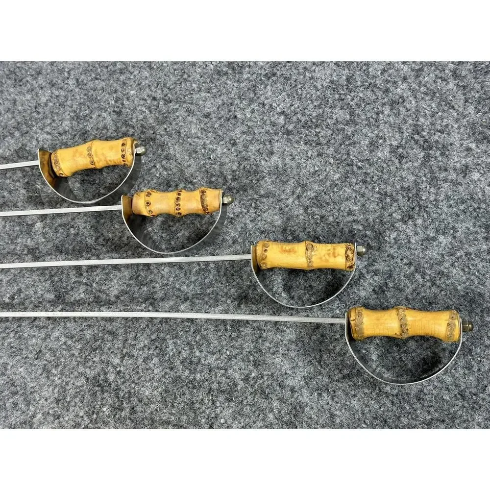 4 Vintage Long Tiki Bamboo Handle BBQ Skewer Swords 18”‎ Japan Excellent MCM